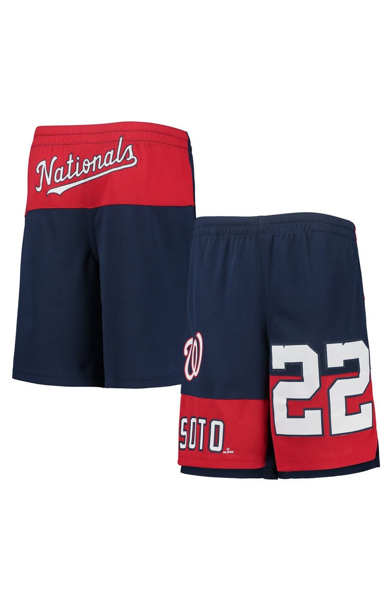 Outerstuff Youth Juan Soto Navy Washington Nationals Pandemonium Name & Number Shorts, Main, color, 