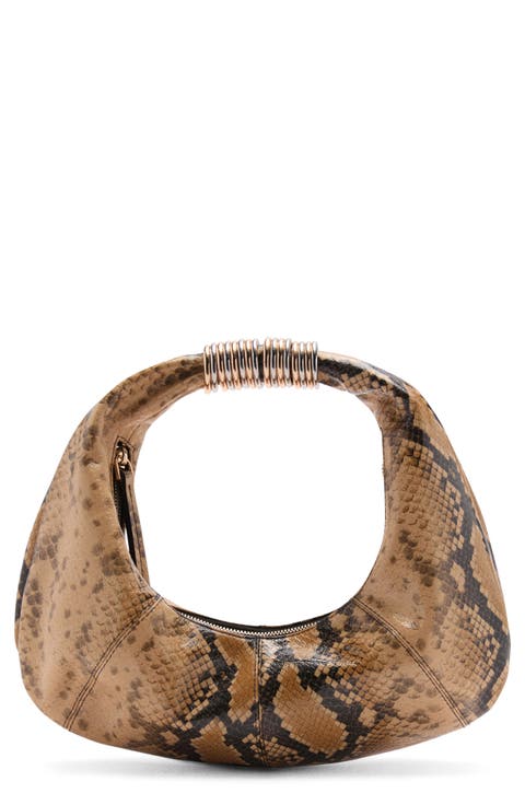 Kira Snakeskin Embossed Leather Shoulder Bag
