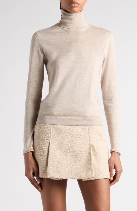 Fine Gauge Cashmere & Silk Turtleneck Sweater
