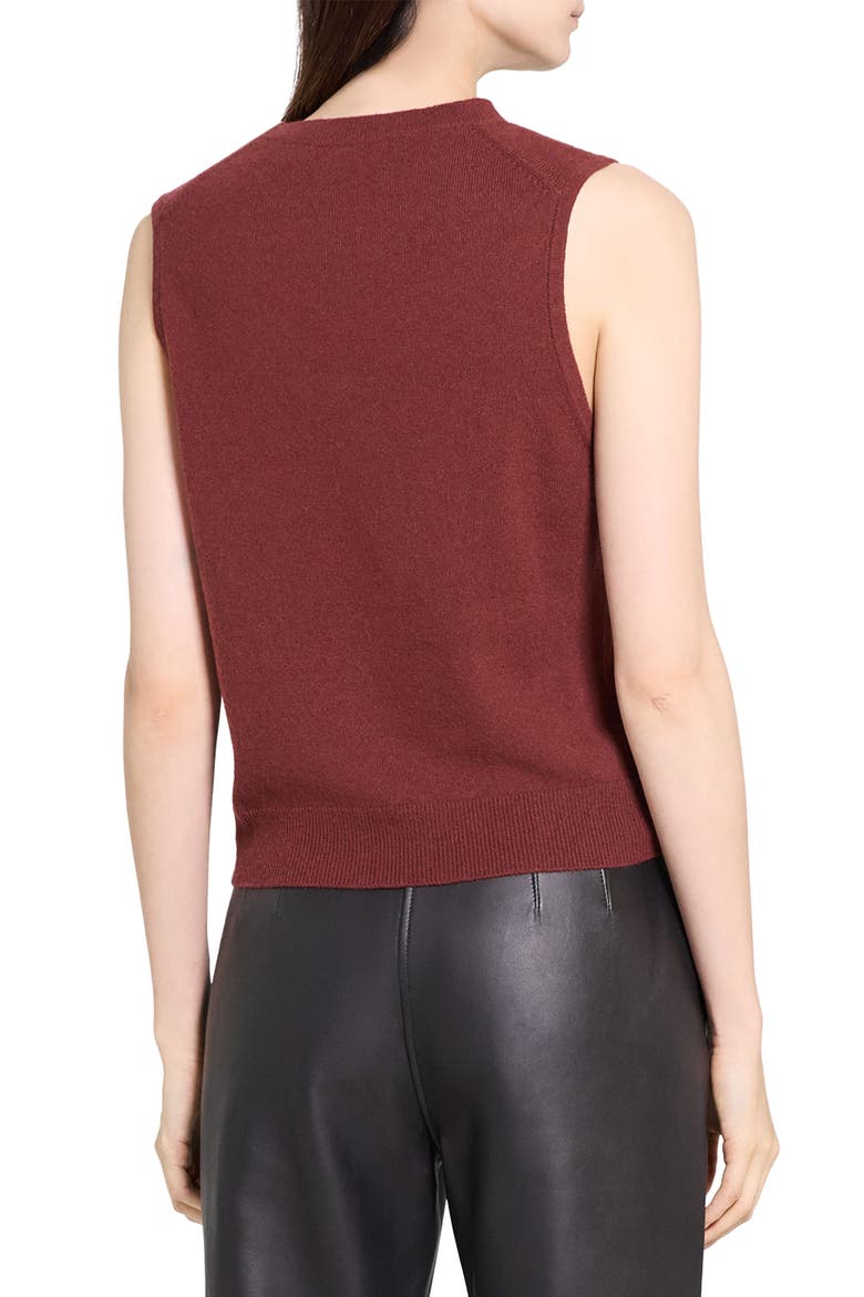 Cashmere Sleeveless Sweater, Alternate, color, OXBLOOD RED - 2PY