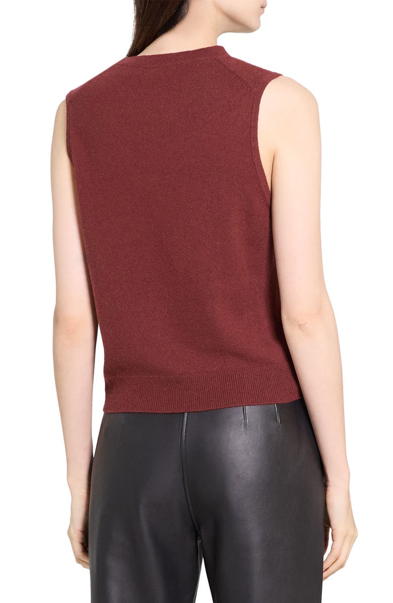 Theory Cashmere Sleeveless Sweater, Alternate, color, Oxblood Red - 2Py
