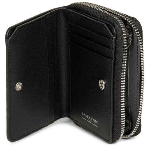Lancaster Back-to-back Zipped Wallet Ikon In Noir