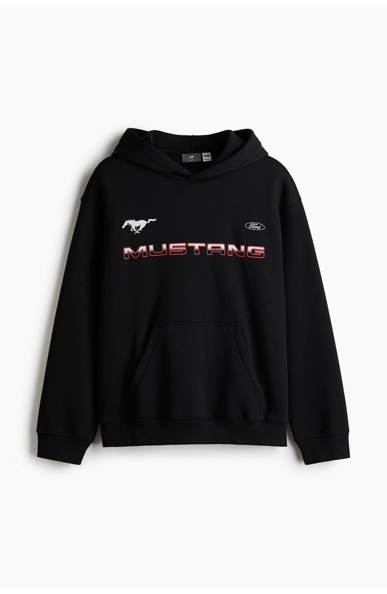 H&M Loose Fit Hoodie, Main, color, Black/Ford
