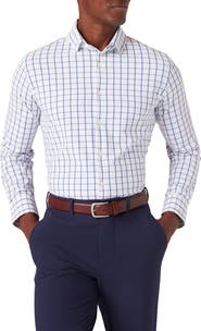 Mizzen+Main Leeward Trim Fit Windowpane Performance Button-Up Shirt