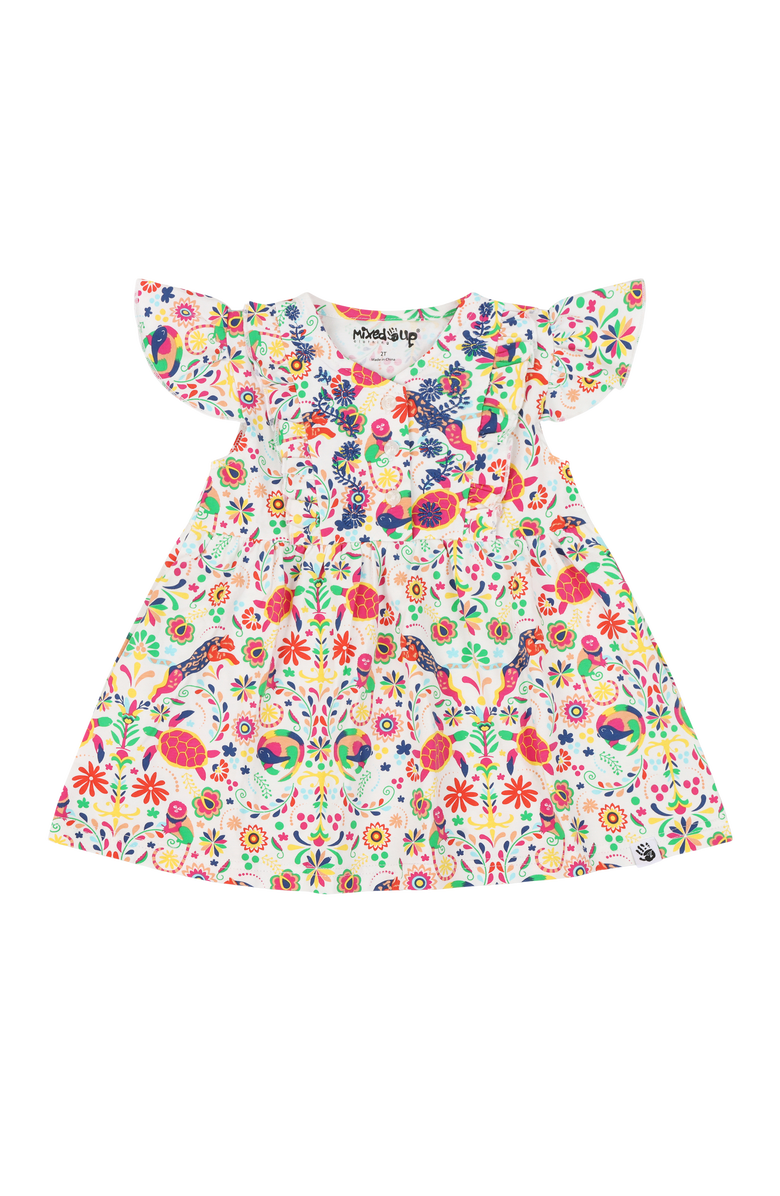 Mixed Up Clothing Baby Vestito Dress Set, Alternate, color, Animal Arabesque