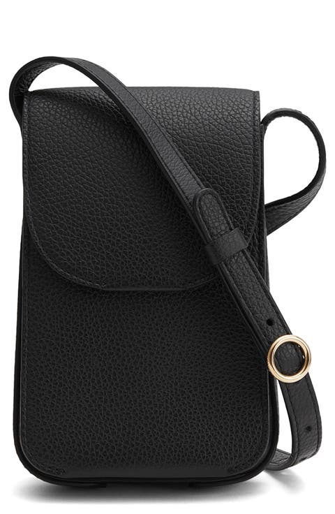 Concertina Leather Crossbody Phone Bag