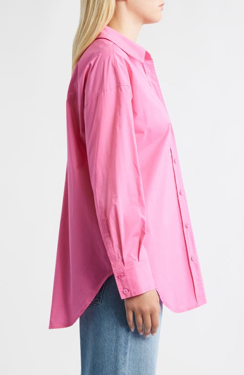 Grey Lab Oversize Cotton Button-up Shirt In Pink