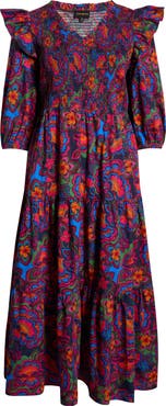 SUGARLIPS Raveena Smocked Maxi Dress