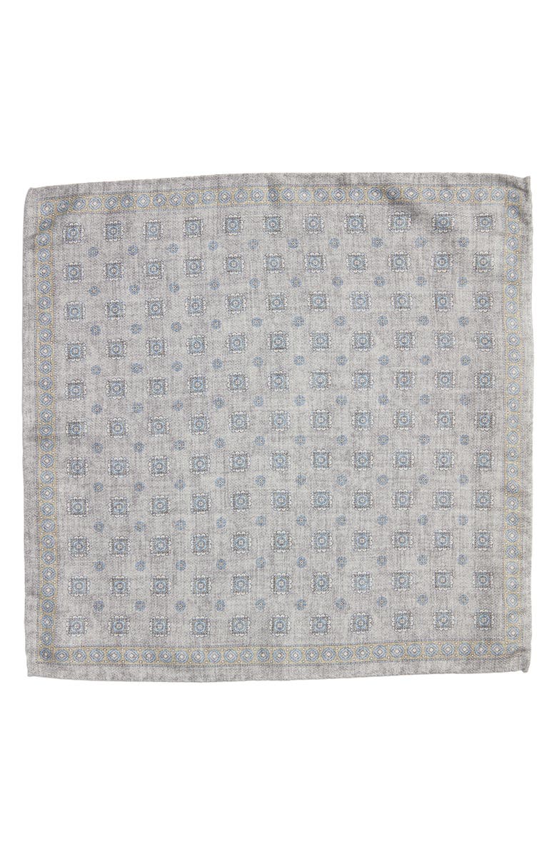 Jack Victor Ronge Silk Pocket Square, Alternate, color, Grey