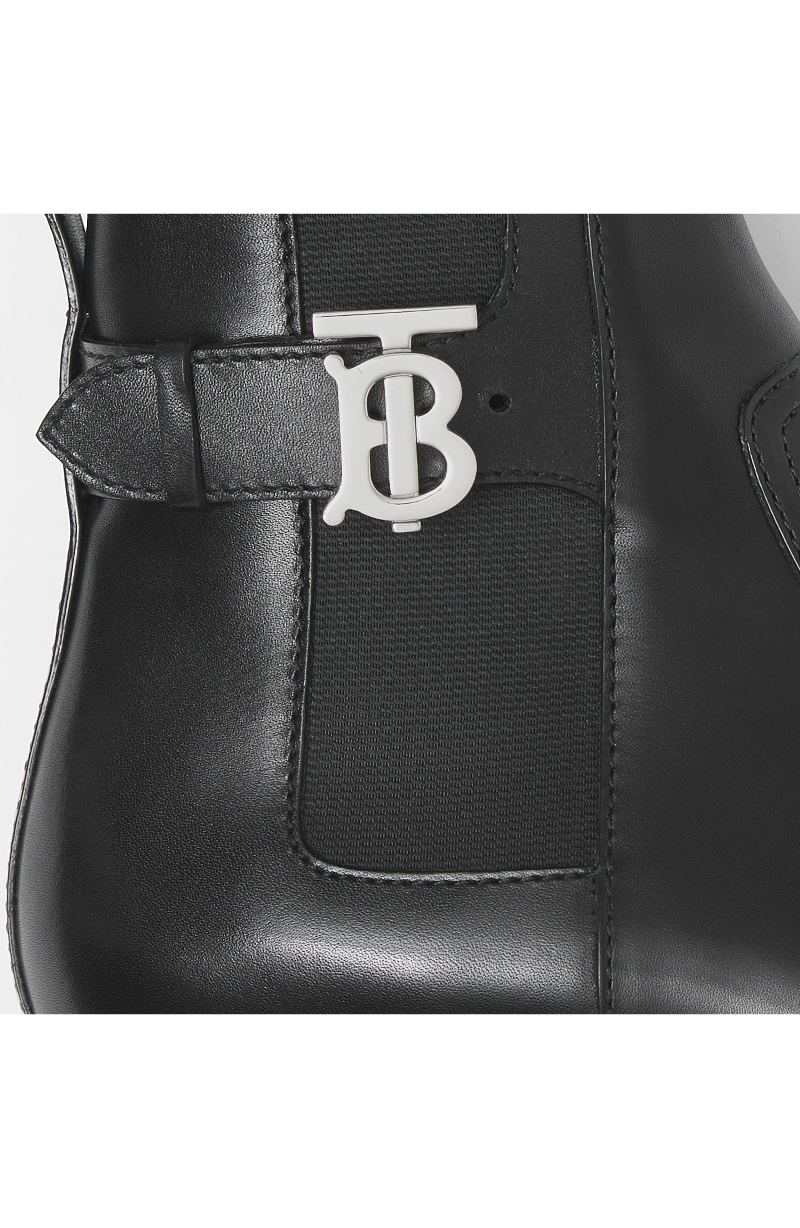 Burberry Luke TB Monogram Buckle Leather Chelsea Boot, Alternate, color, 