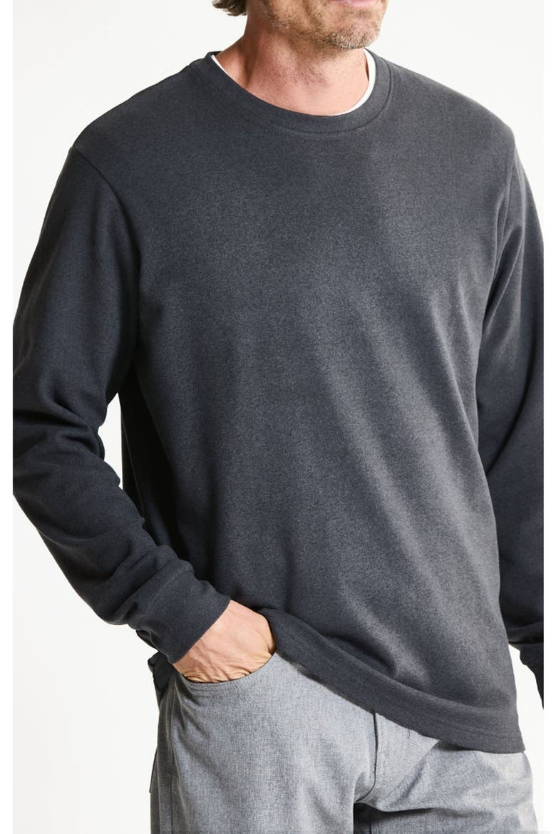 Ultra Soft Heather Knit Crewneck Sweatshirt, Alternate, color, BLACK