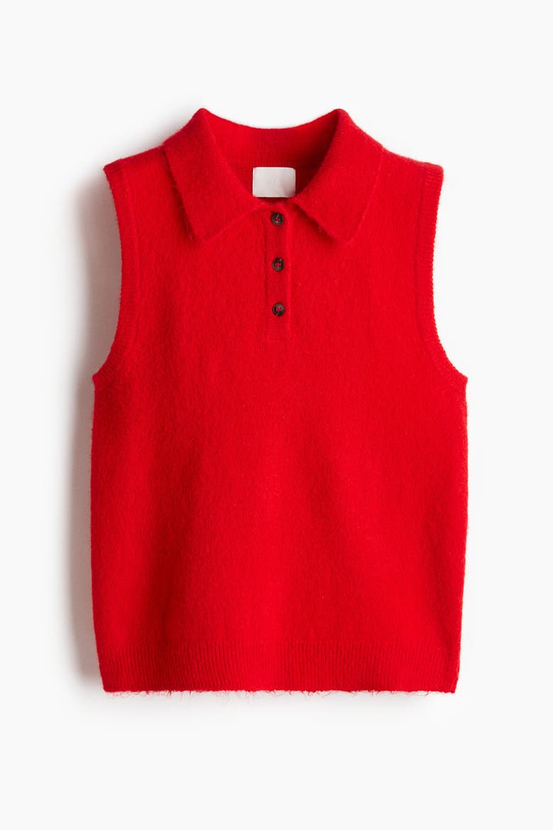 Collared Sweater Vest, Alternate, color, Red
