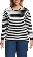 Lands' End Plus Size Supima Cotton Long Sleeve Crewneck T-Shirt