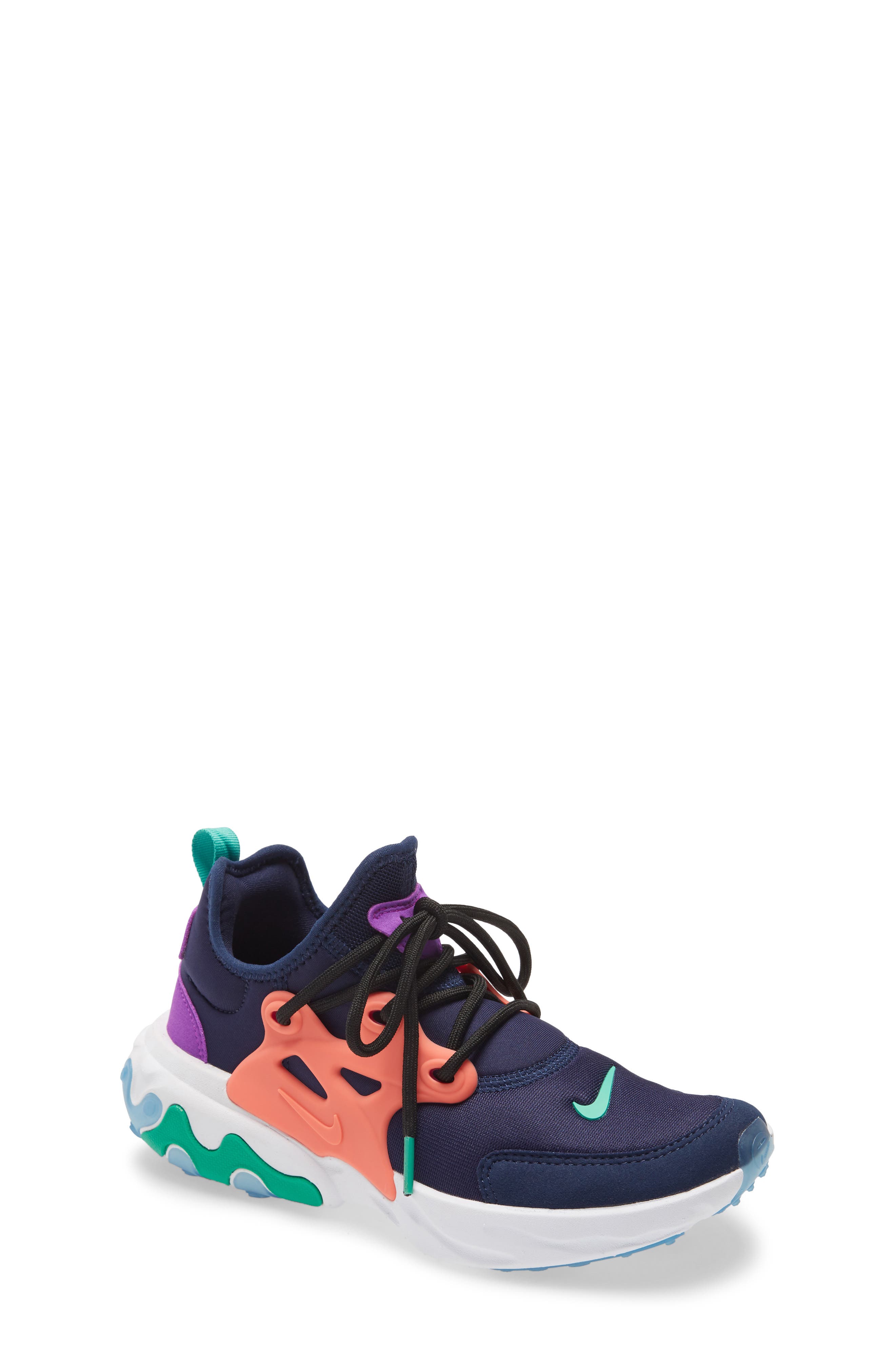 Presto React Sneaker, Main, color, NAVY/ GREEN/ EMBER