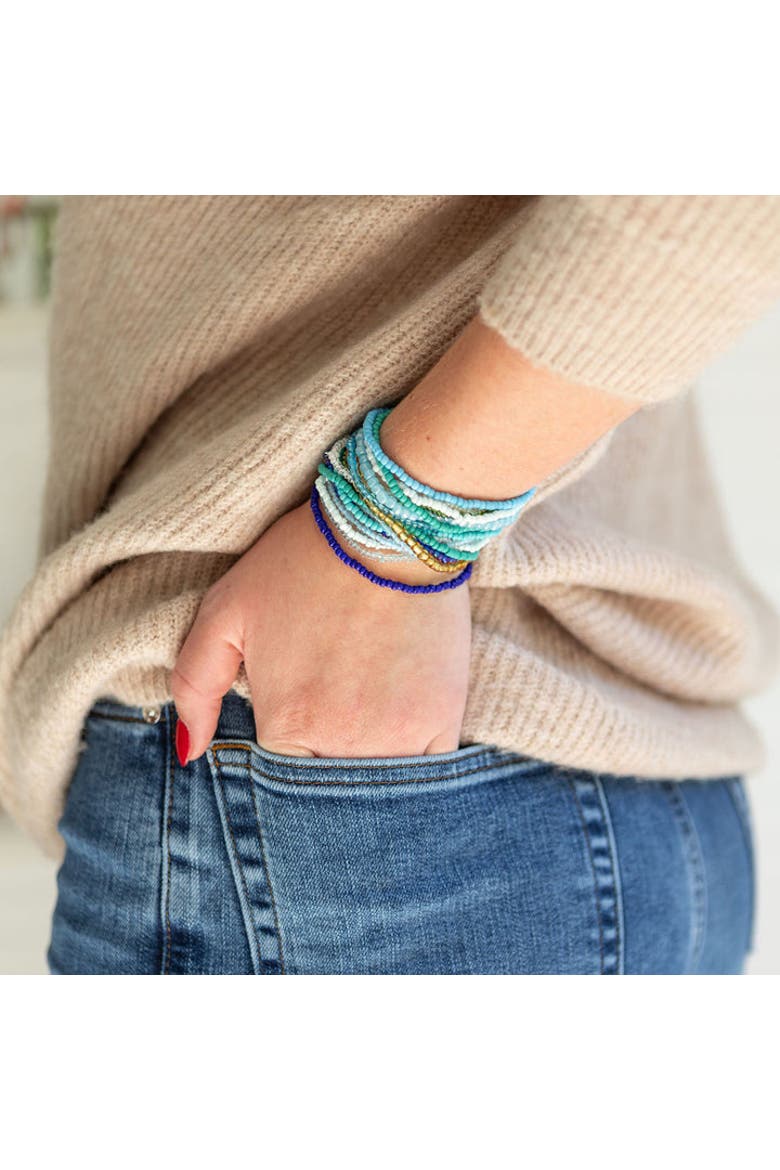 Shades of Blue Bracelets, Alternate, color, Blue