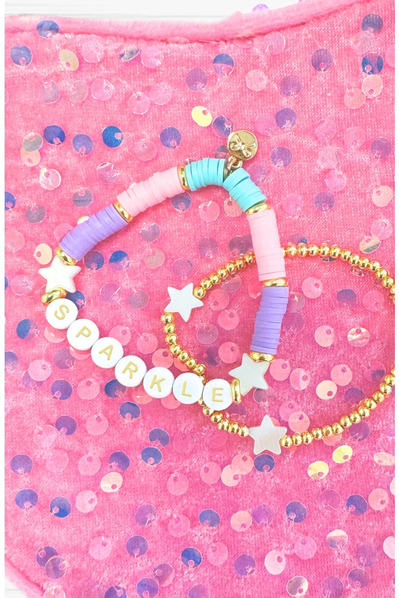 Sparkle Girls' Bracelet, Alternate, color, Lavender/Aqua/Pink