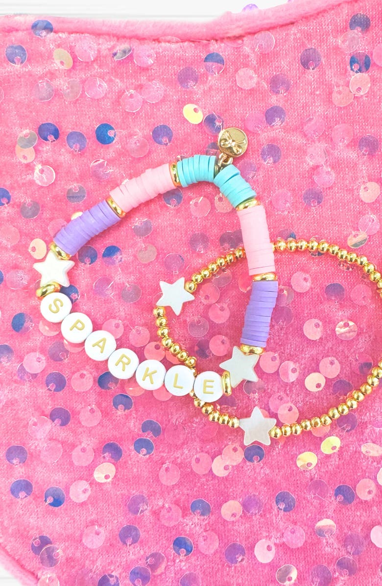 Bits & Bows Sparkle Girls' Bracelet, Alternate, color, Lavender/Aqua/Pink