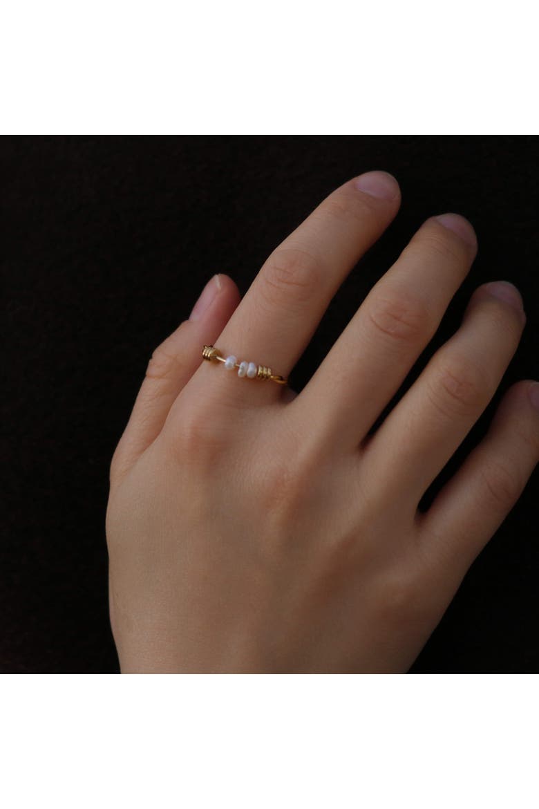 Pearl Fidget Ring, Alternate, color, Gold With Pearl