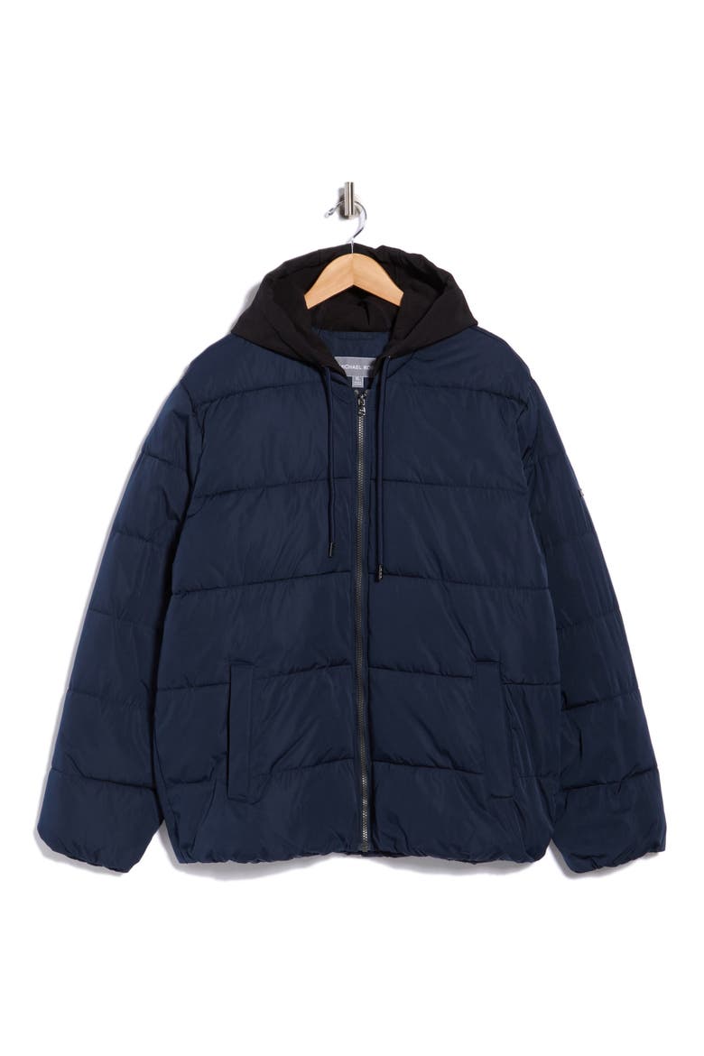 Hooded Puffer Jacket, Main, color, MIDNIGHT