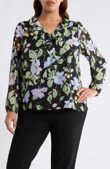 Floral Print Ruffle Shirt