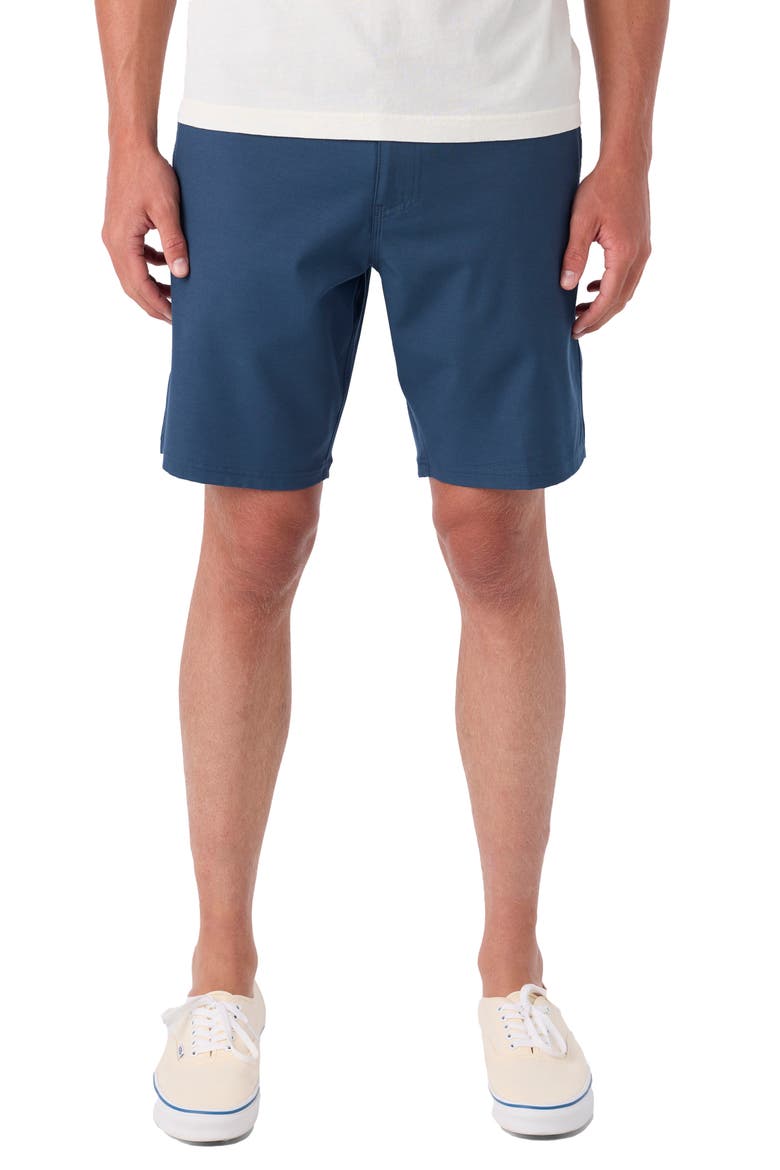 Reserve Light Check 19-Inch Water Resistant Hybrid Shorts, Main, color, NAVY