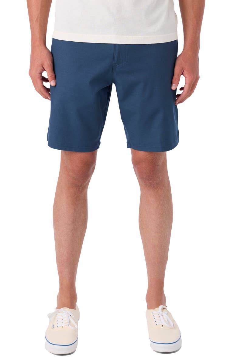 O'Neill Reserve Light Check 19-Inch Water Resistant Hybrid Shorts, Main, color, Navy