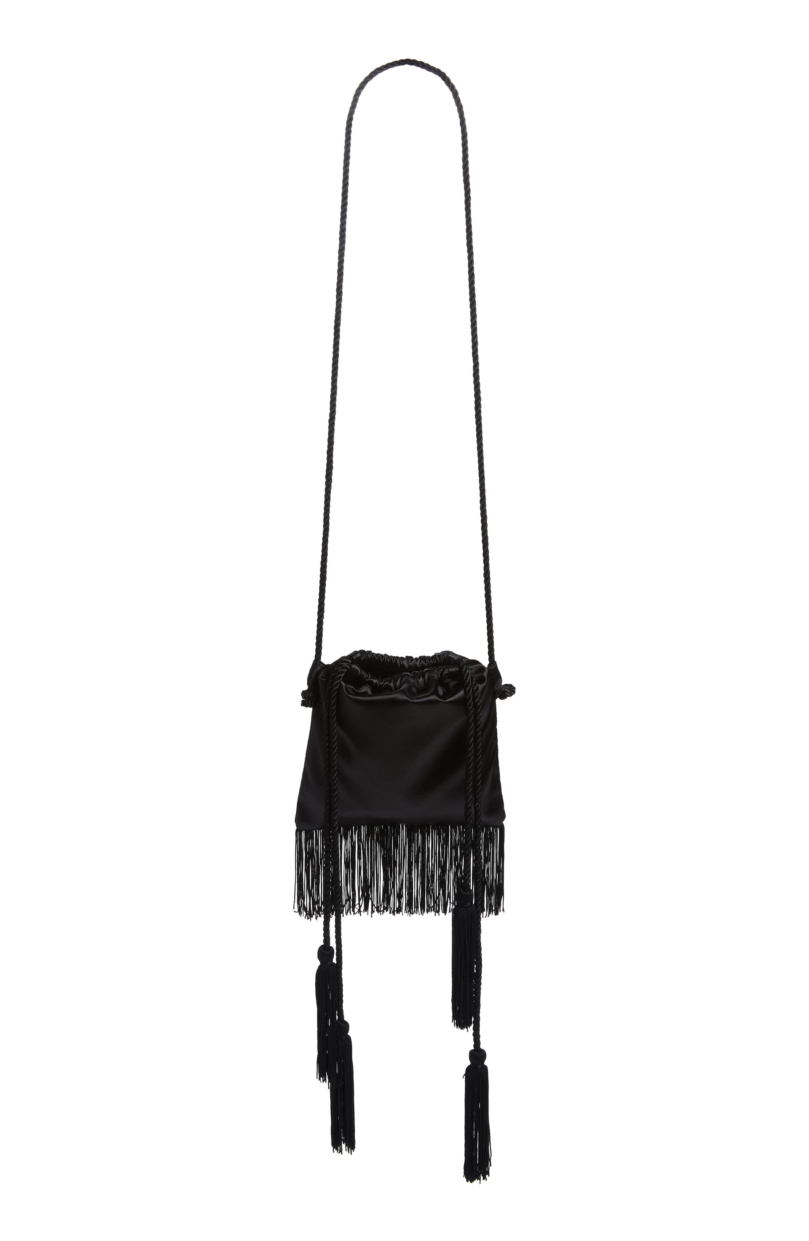 Trouvé Tassel Satin Pouch, Alternate, color, 