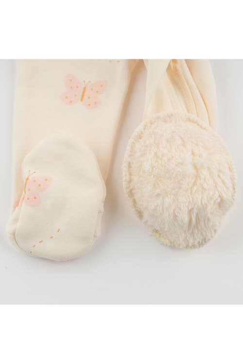 Oh Baby ! Mini Butterflies Pink Footie In Milk