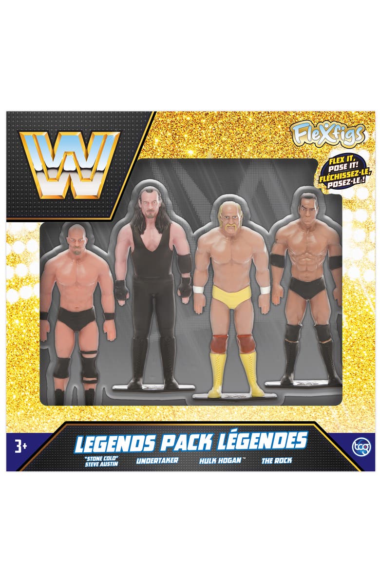 FleXfigs Wwe Legends 4 Character Pack 3+, Alternate, color,