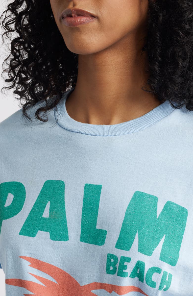 Junk Food Palm Beach Cotton Graphic T-Shirt, Alternate, color, Light Blue