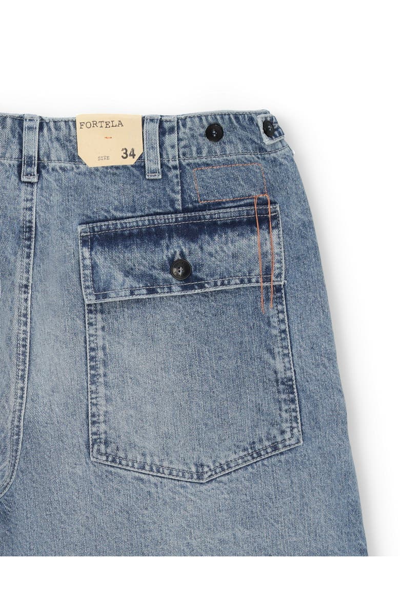 Fortela Vietnam Inspired Bleach Wash Denim Pants, Alternate, color, Blue