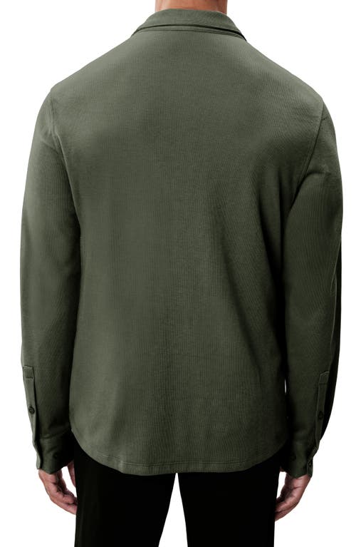 Robert Barakett Milo Knit Button-up Shirt In Green