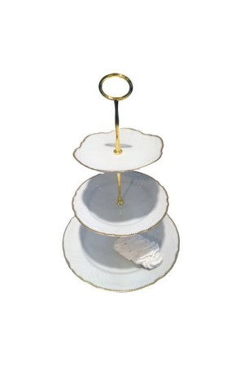 Simply Anna 3 Tier Stand, Main, color, WHITE/GOLD