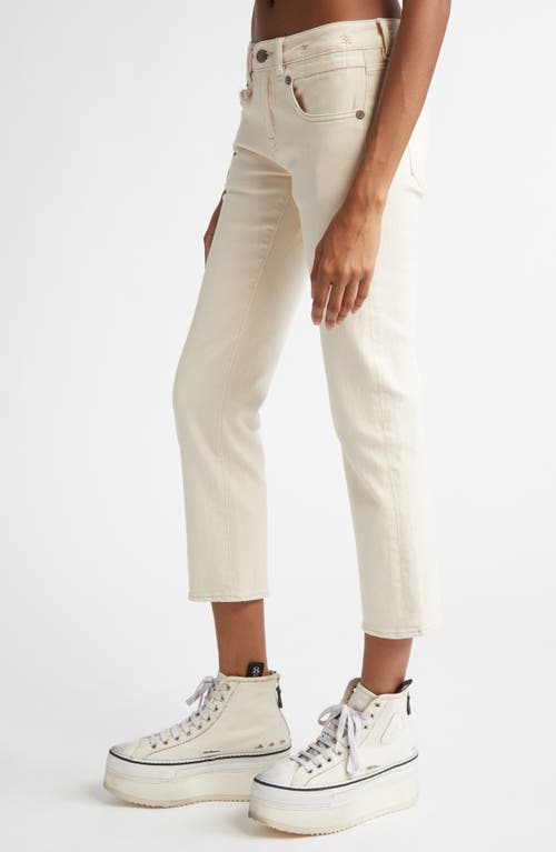 Shop R13 Crop Straight Leg Boy Jeans In Ecru Stretch