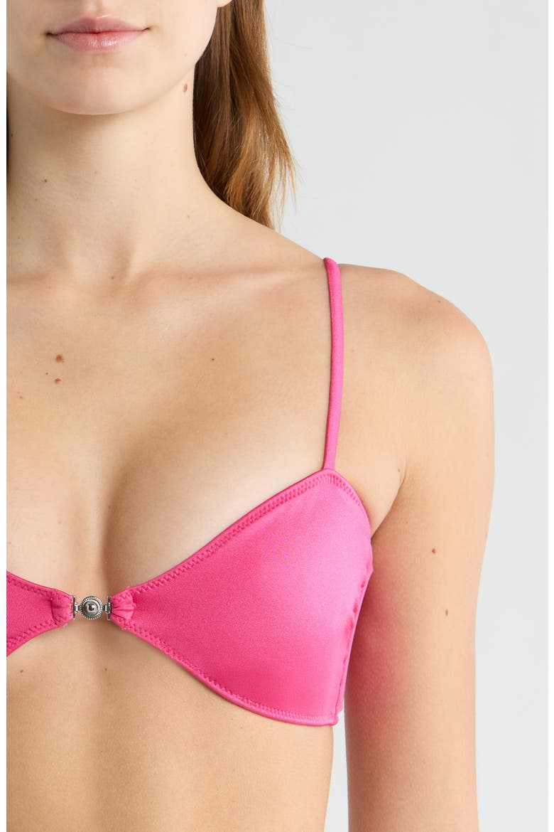 Brea Shine V-Cut Bikini Bottoms, Alternate, color, PINK