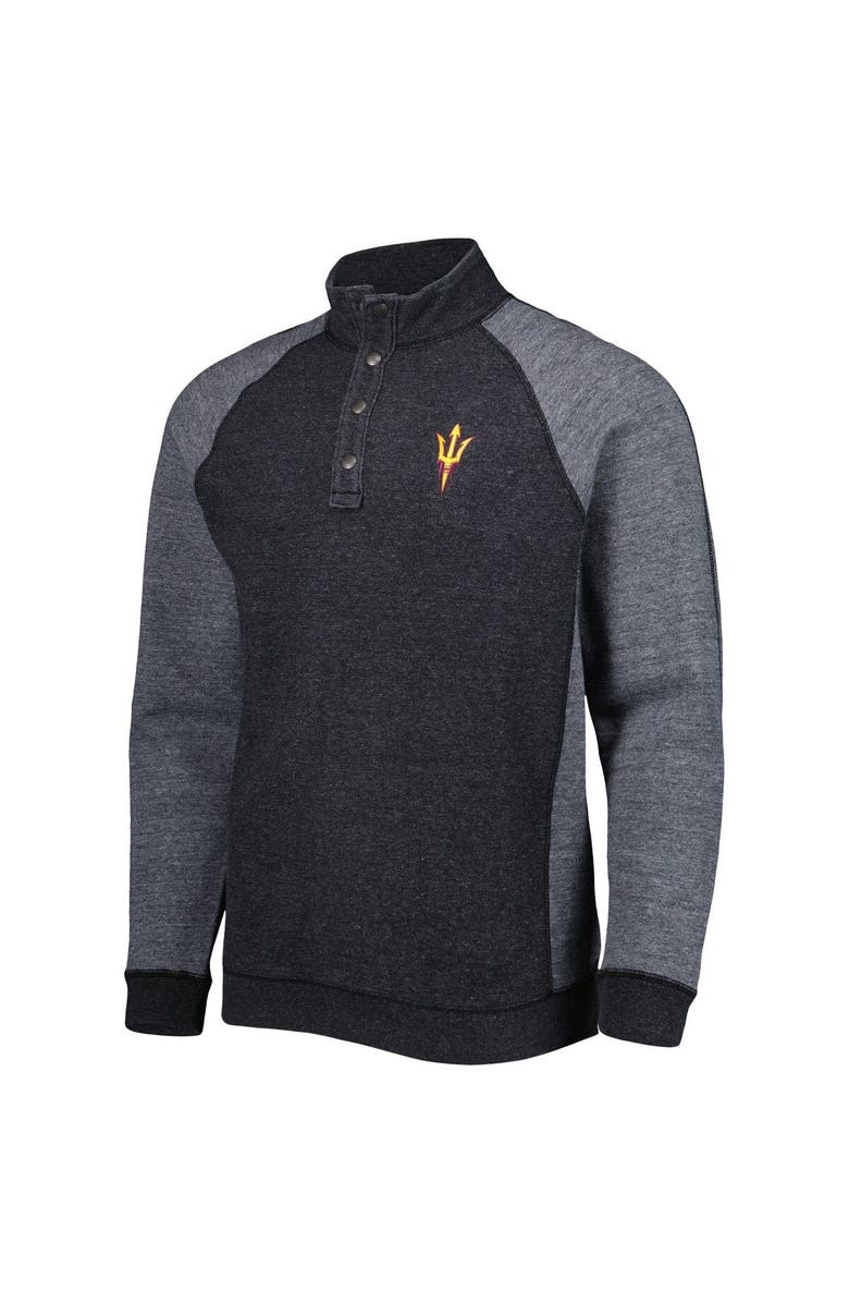 Tommy Bahama Men's Tommy Bahama Black Arizona State Sun Devils Sport Scrimmage Snap Mock Neck Raglan Button-Up Jacket, Alternate, color, 