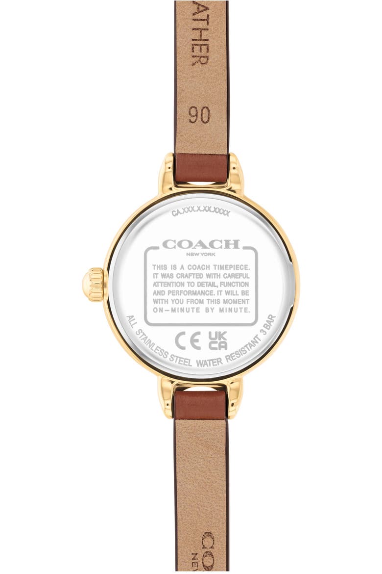 Iris Leather Strap Watch, 22.5mm, Alternate, color, SADDLE