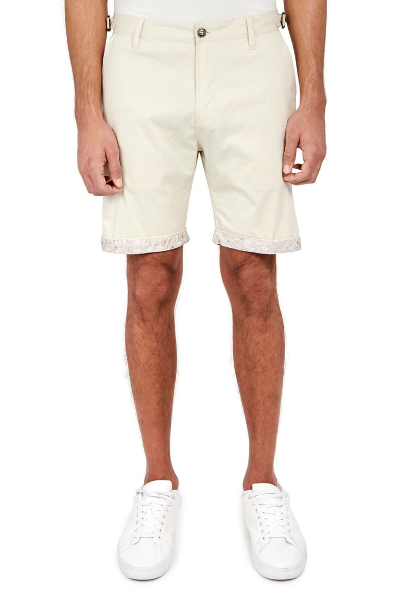 Slim Fit Solid Flat Front Shorts, Main, color, ECRU