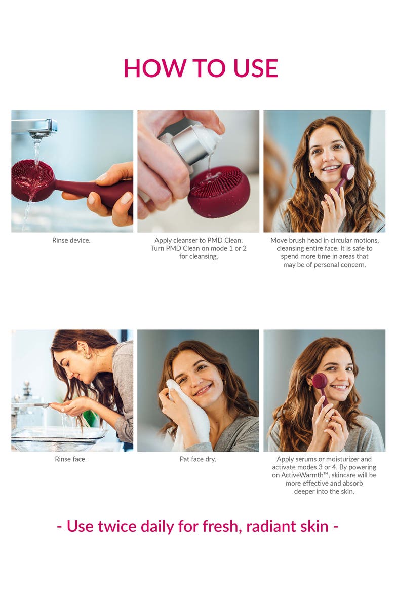 Pro Clean Facial Cleansing Device with ActiveWarmth™, Alternate, color, BERRY