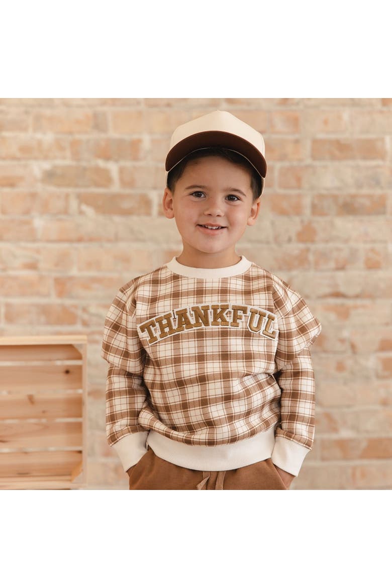 Thankful Patch Thanksgiving Sweatshirt, Alternate, color, Natural