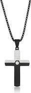 Metallo Men's Two-Tone Cross Pendant Necklace