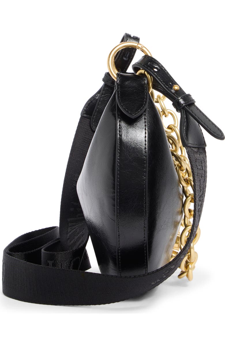 Off-White Hemisphere Leather Hobo Bag, Alternate, color, Black