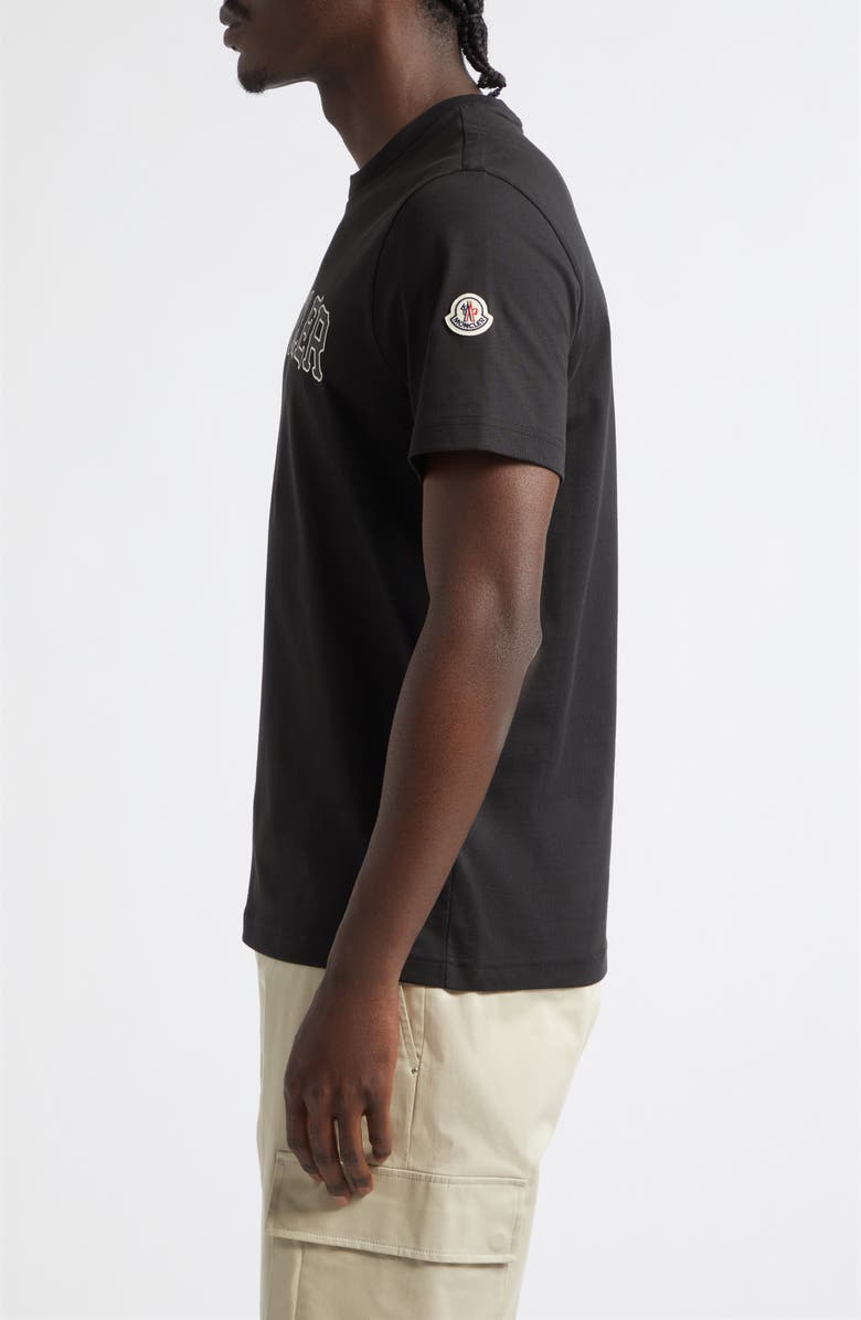 Moncler Logo Patch Graphic T-Shirt, Alternate, color, Black