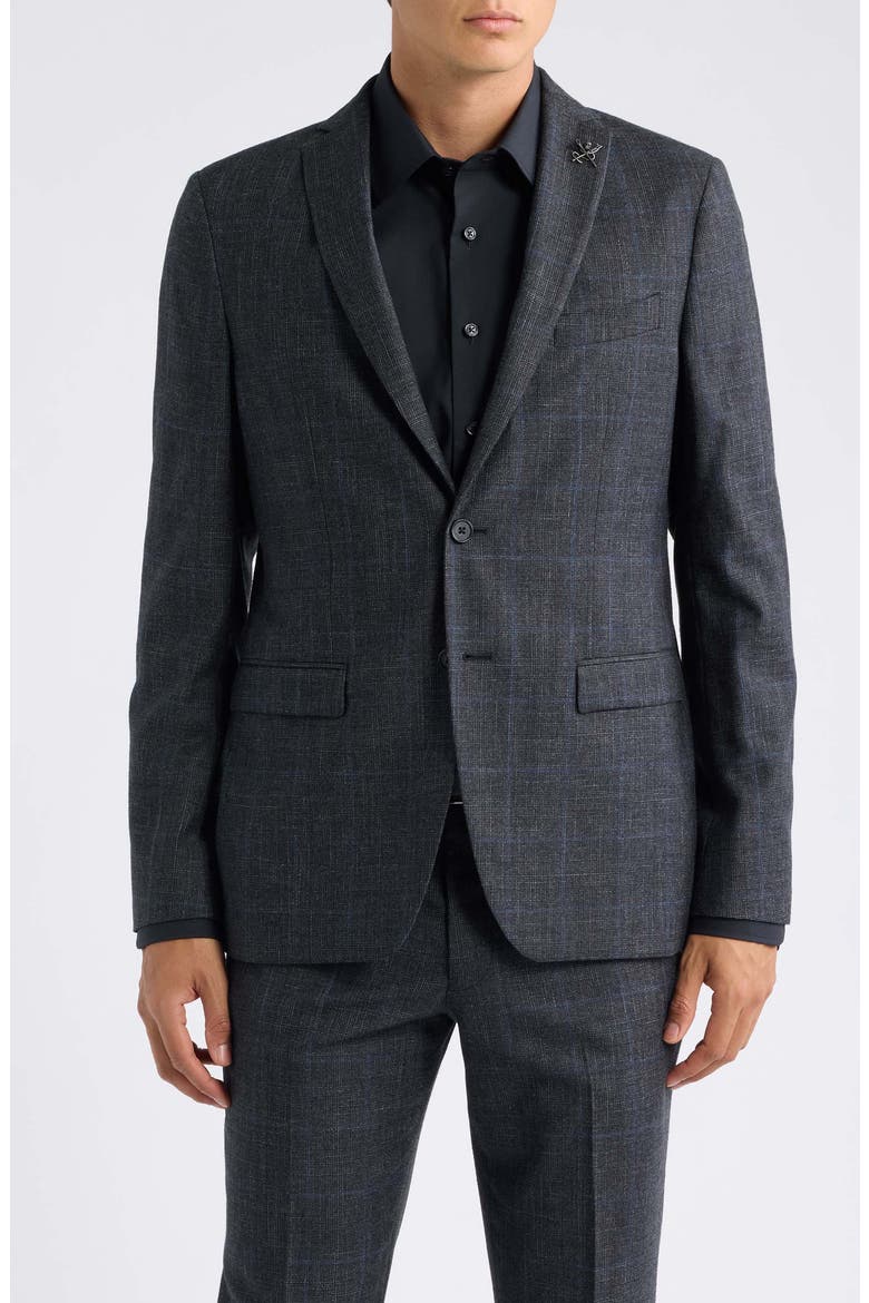 Varick Glen Plaid Two-Button Suit, Alternate, color, BLACK GREY