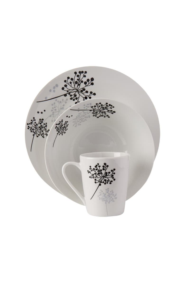 Gibson Netherwood 12-Piece Dinnerware Set, Alternate, color, White