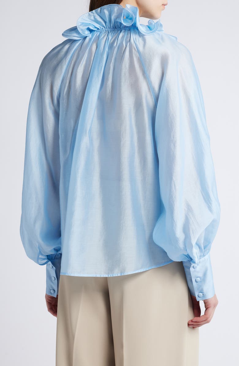 & Other Stories Ruffle Detail Tie Neck Top, Alternate, color,