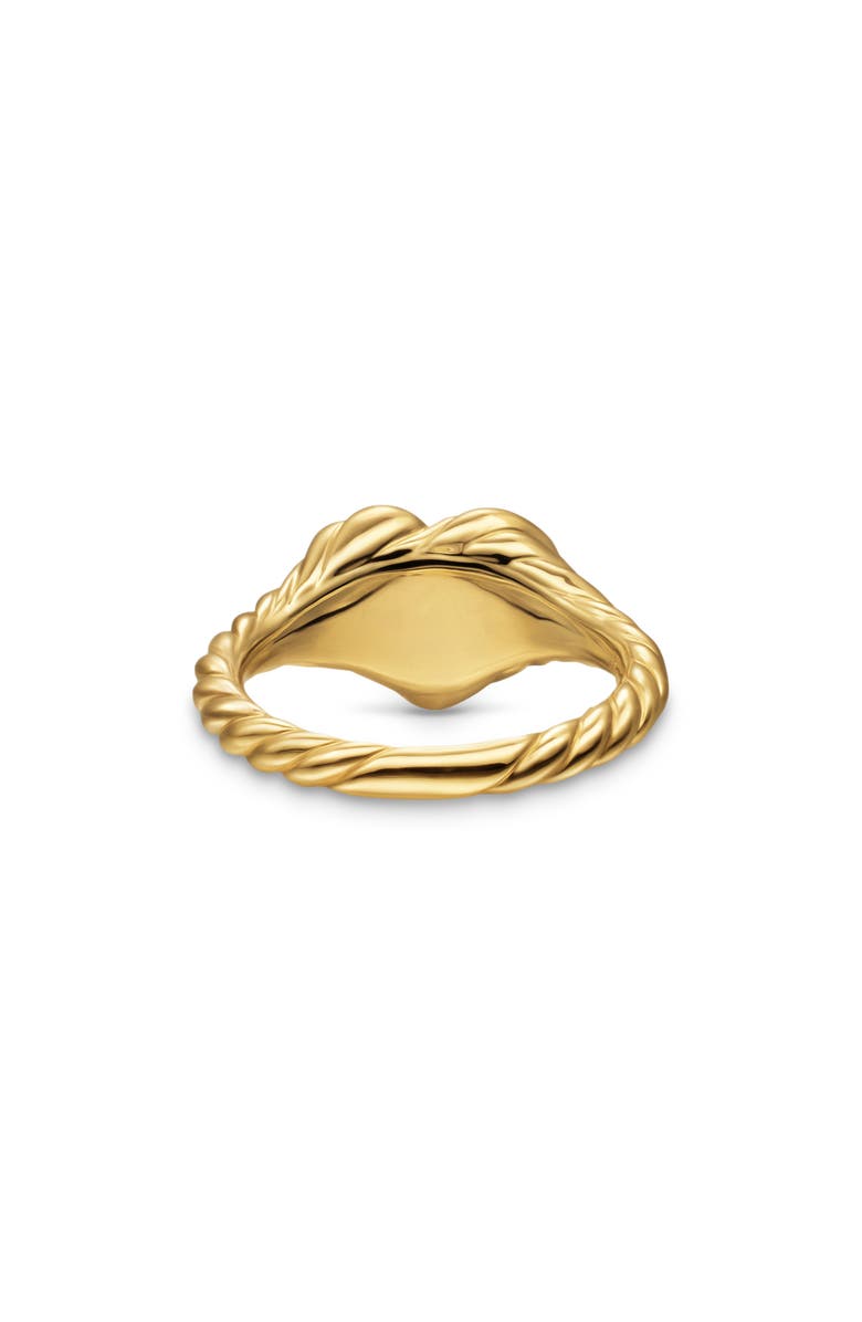 David Yurman Sculpted Cable Heart Pinky Ring in 18K Yellow Gold, 9mm, Alternate, color,