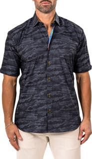 Maceoo Galileo Marthy Short Sleeve Cotton Button-Up Shirt