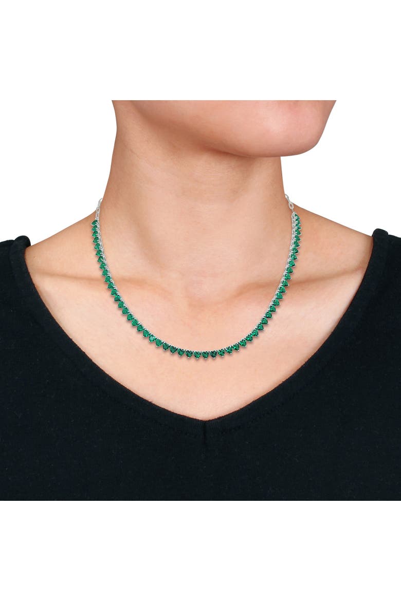 Lab-Created Emerald Tennis Necklace, Alternate, color, Emerald