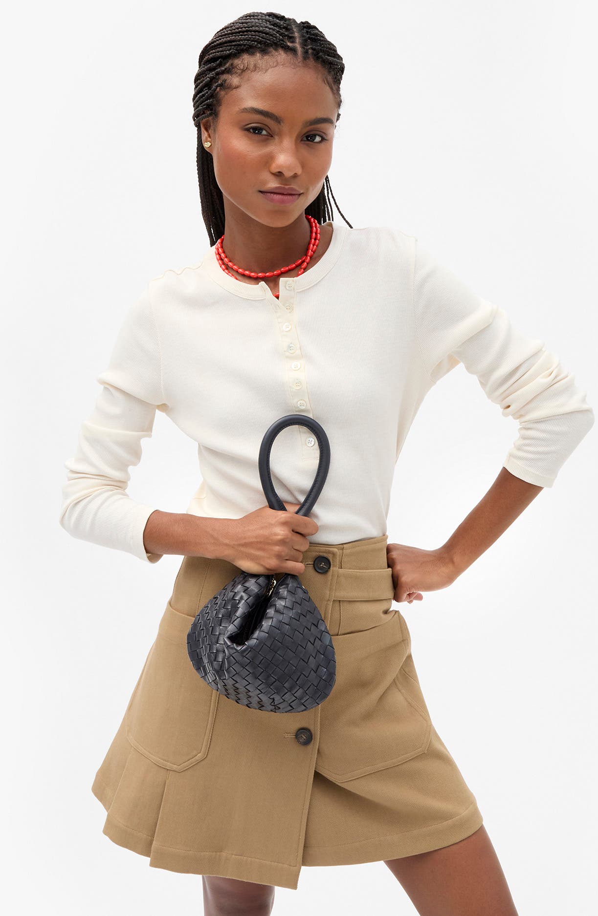 Petit Moyen Woven Leather Messenger Bag, Alternate, color, TWILIGHT